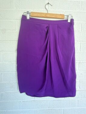 Gucci Violet Silk Center-Pleat Pencil Skirt Size 42